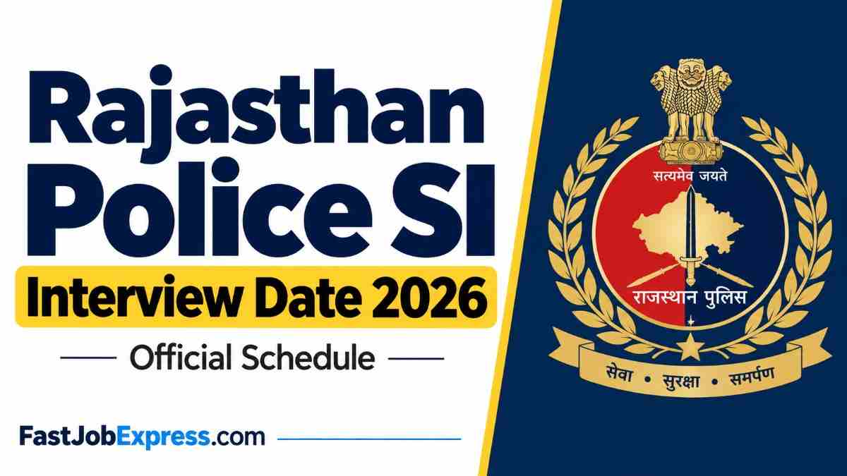 Rajasthan Police SI Interview Date 2026