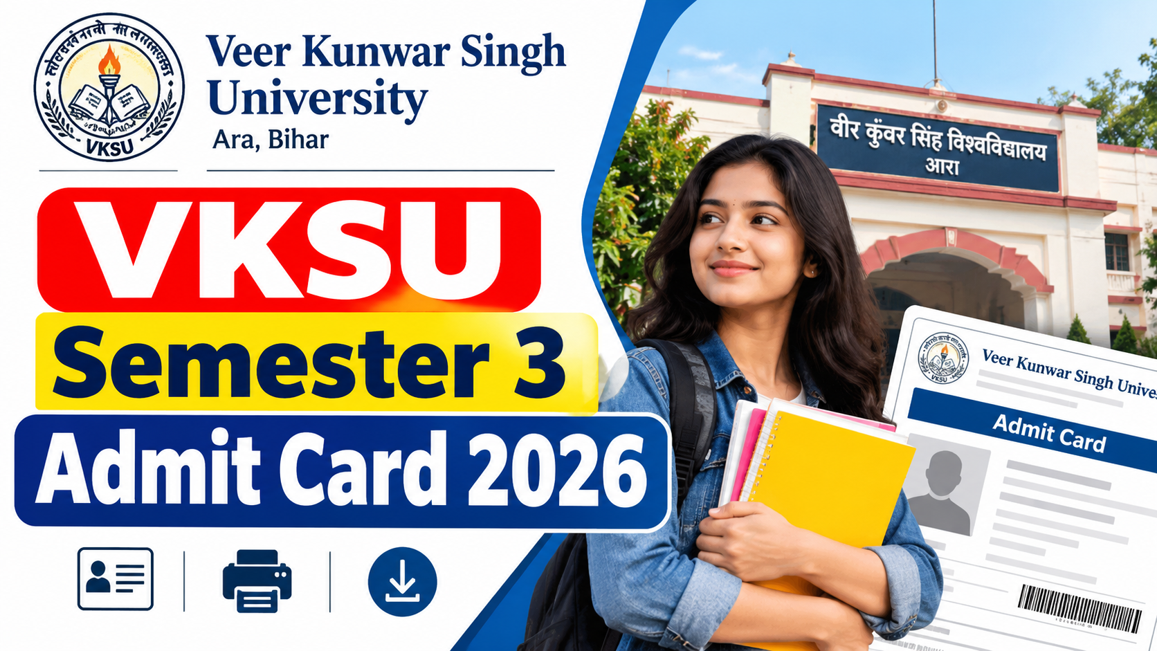 VKSU Semester 3 Admit Card 2026